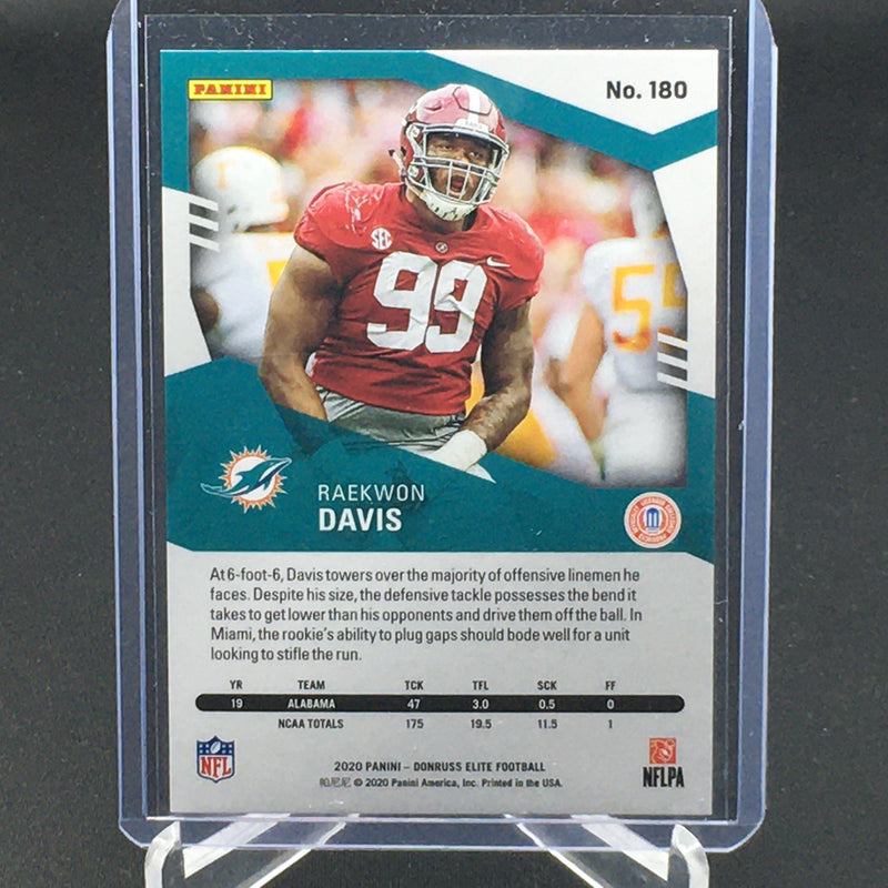 2020 PANINI DONRUSS ELITE - ROOKIE STATUS - R. DAVIS - #180 - #'D/99 - RC
