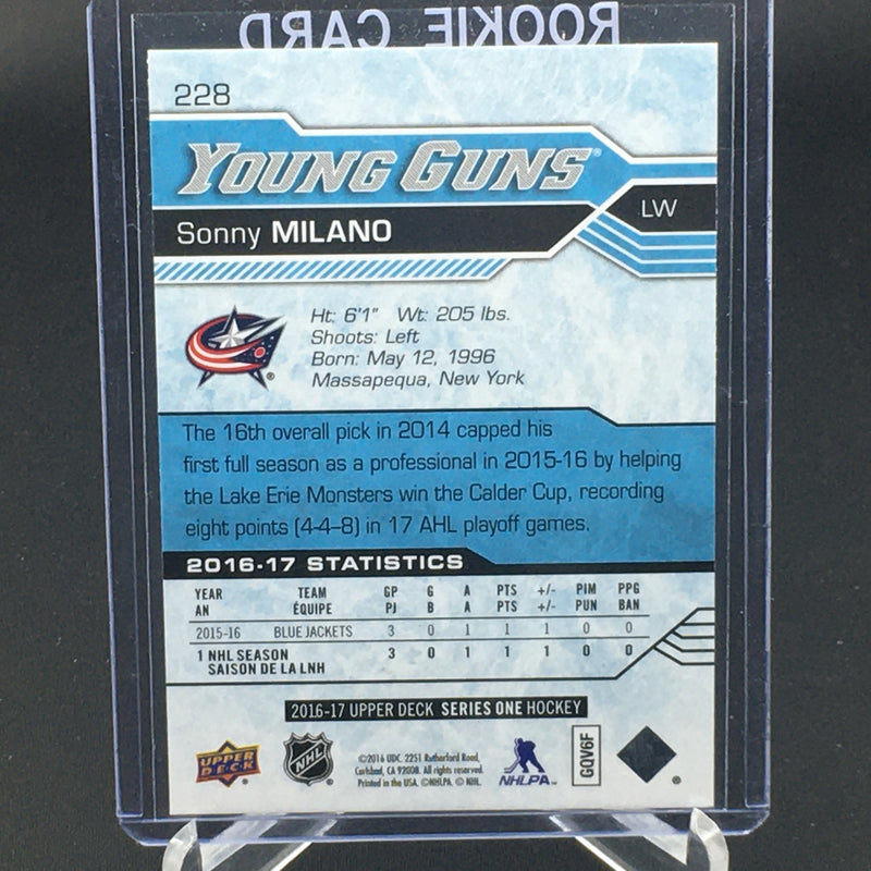 2016 UPPER DECK SERIES ONE - YOUNG GUNS - S. MILANO -