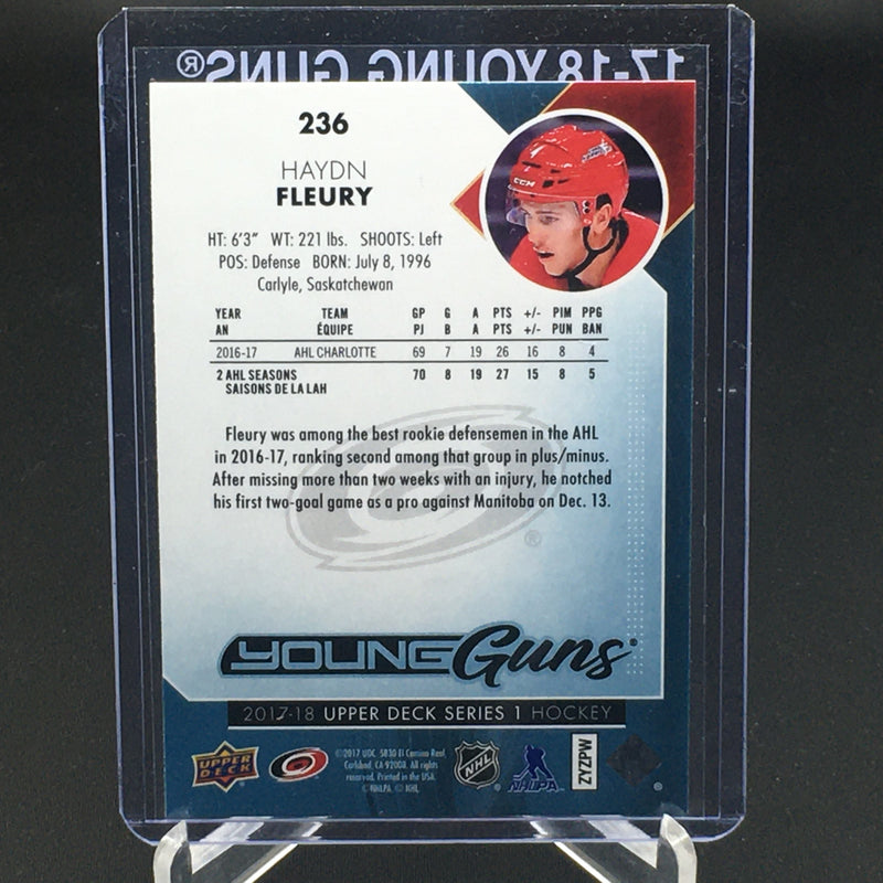 2017 UPPER DECK SERIES ONE - YOUNG GUNS - H. FLEURY -