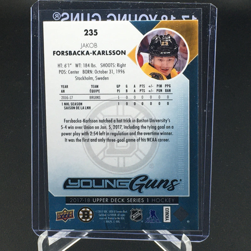 2017 UPPER DECK SERIES ONE - YOUNG GUNS - J. KARLSSON -