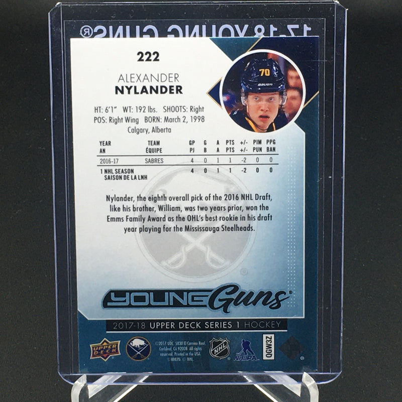 2017 UPPER DECK SERIES ONE - YOUNG GUNS - A. NYLANDER -