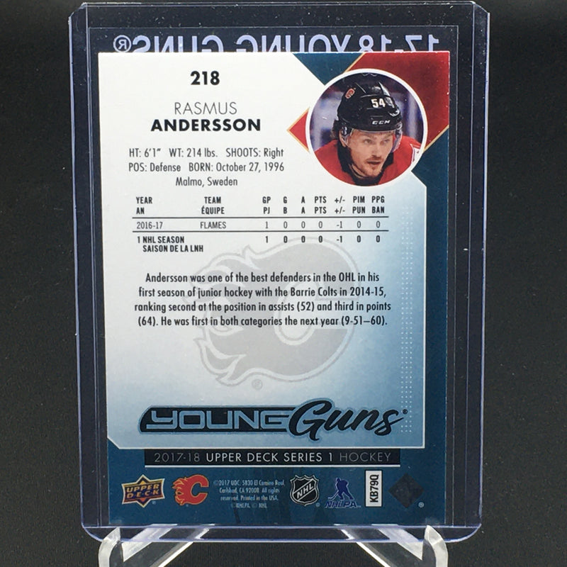2017 UPPER DECK SERIES ONE - YOUNG GUNS - R. ANDERSSON -