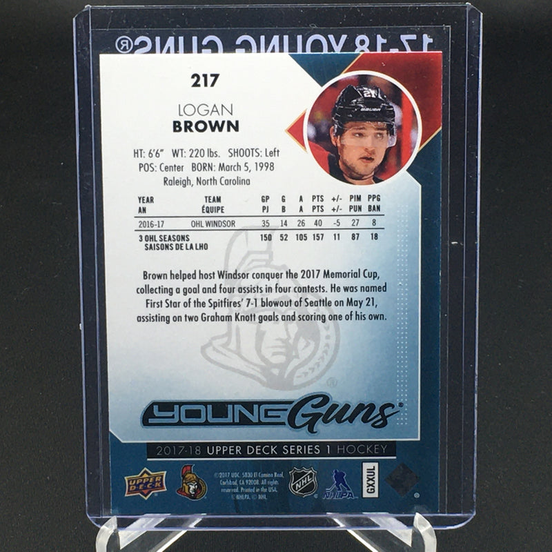 2017 UPPER DECK SERIES ONE - YOUNG GUNS - L. BROWN -