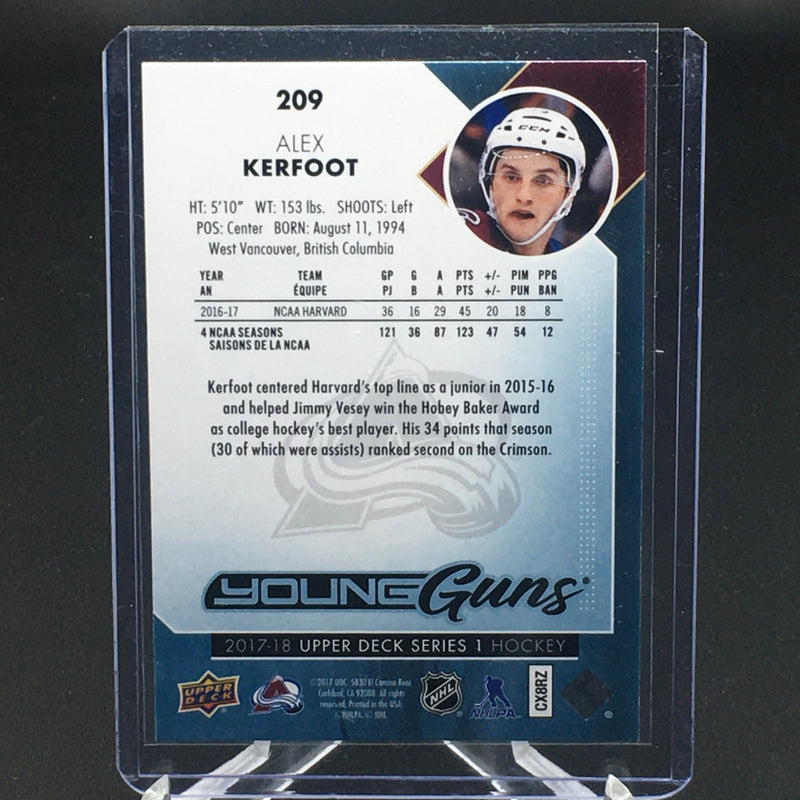 2017 UPPER DECK SERIES ONE - YOUNG GUNS - A. KERFOOT -