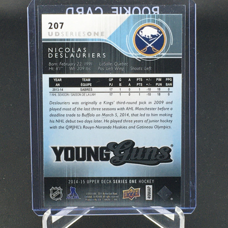 2014 UPPER DECK SERIES ONE - YOUNG GUNS - N. DESLAURIERS -