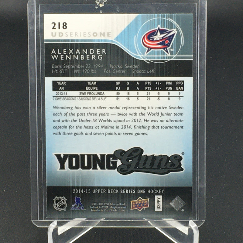 2014 UPPER DECK SERIES ONE - YOUNG GUNS - A. WENNBERG -