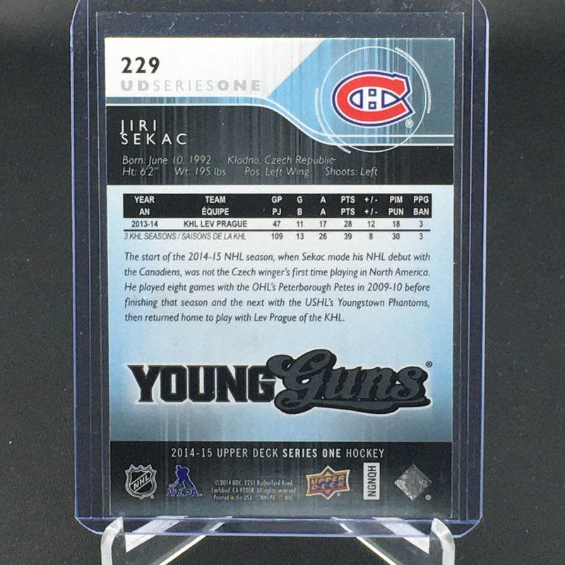 2014 UPPER DECK SERIES ONE - YOUNG GUNS - J. SEKAC -