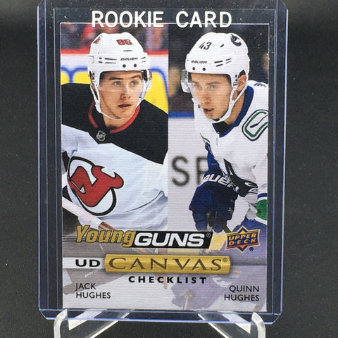 2019 UPPER DECK SERIES TWO - UD CANVAS - YOUNG GUNS - CHECKLIST - J. HUGHES/ Q. HUGHES - #C240 - RC
