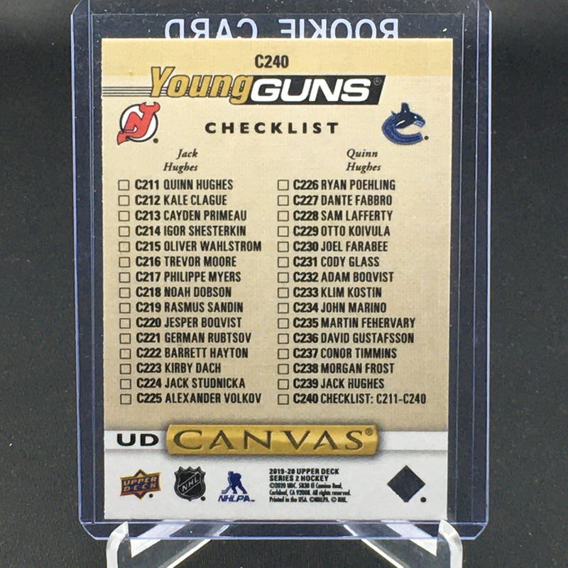 2019 UPPER DECK SERIES TWO - YOUNG GUNS CANVAS - CHECKLIST - J. HUGHES/ Q. HUGHES -