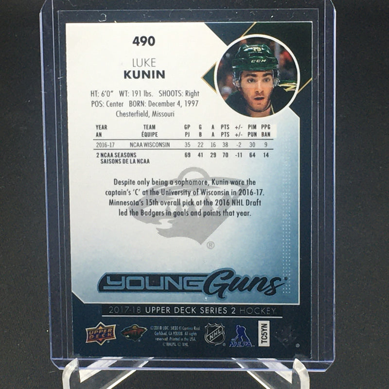 2017 UPPER DECK SERIES TWO - YOUNG GUNS - L. KUNIN -
