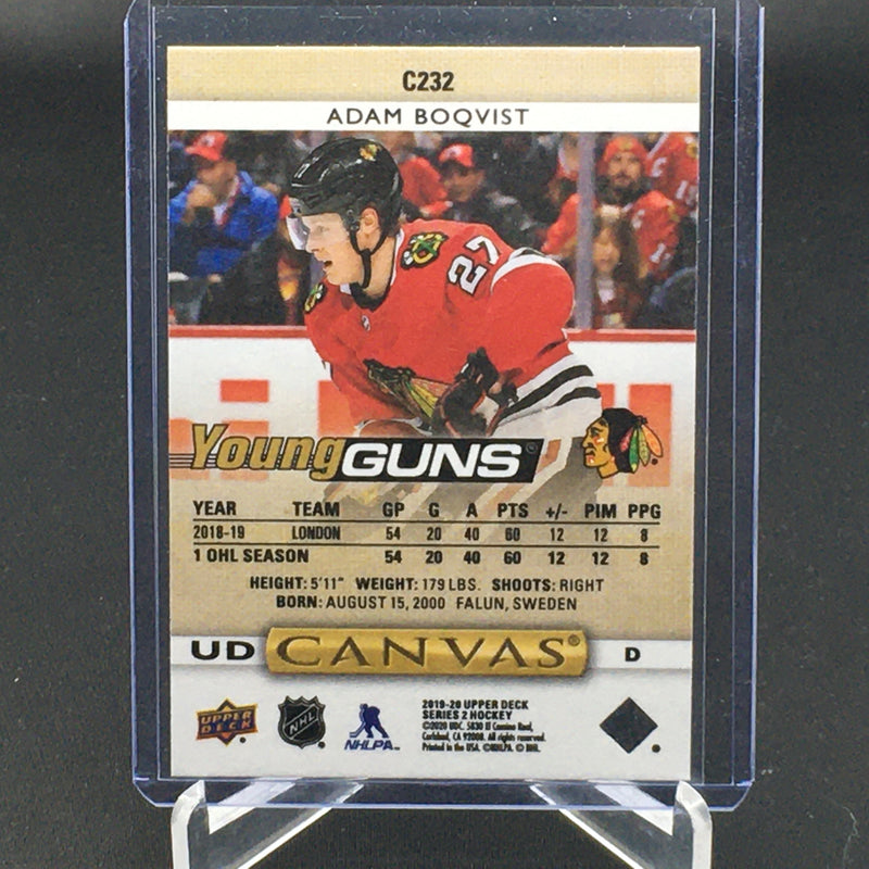 2019 UPPER DECK SERIES TWO - UD CANVAS - YOUNG GUNS - A. BOQVIST -