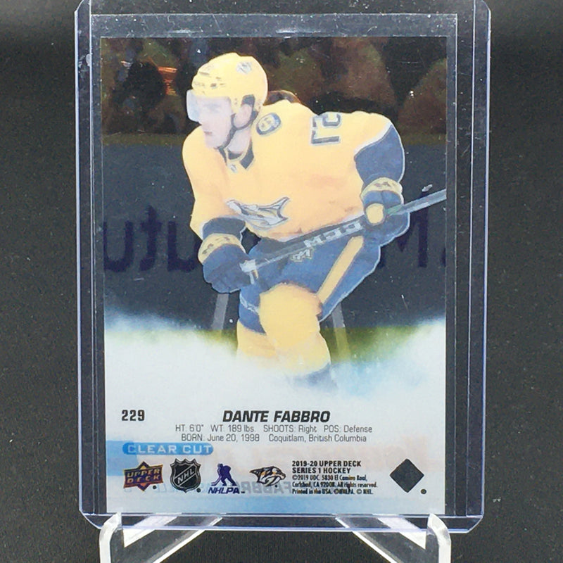 2019 UPPER DECK SERIES ONE - UD CLEAR CUT - YOUNG GUNS - D. FABBRO -