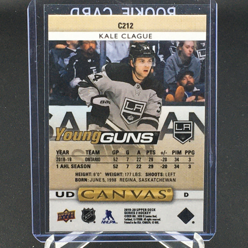 2019 UPPER DECK SERIES TWO - UD CANVAS - YOUNG GUNS - K. CLAGUE -