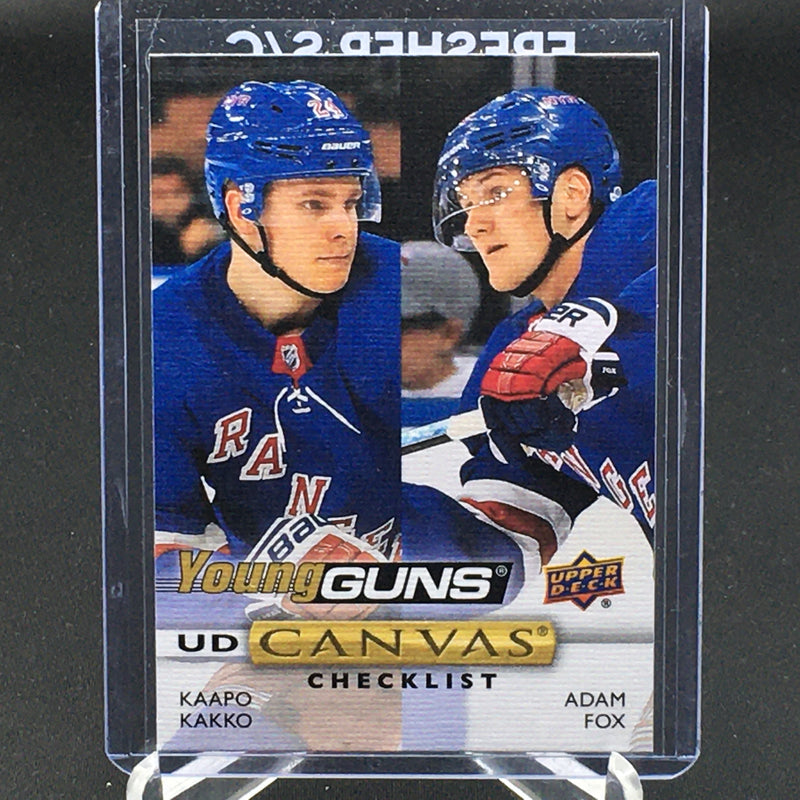 2019 UPPER DECK SERIES ONE - UD CANVAS - YOUNG GUNS CHECKLIST - K. KAKKO/ A. FOX -