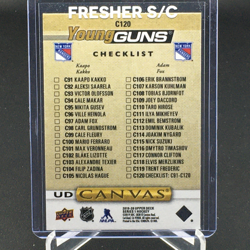 2019 UPPER DECK SERIES ONE - UD CANVAS - YOUNG GUNS CHECKLIST - K. KAKKO/ A. FOX -