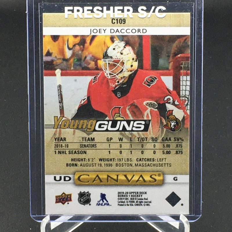 2019 UPPER DECK SERIES ONE - UD CANVAS - YOUNG GUNS - J. DACCORD -