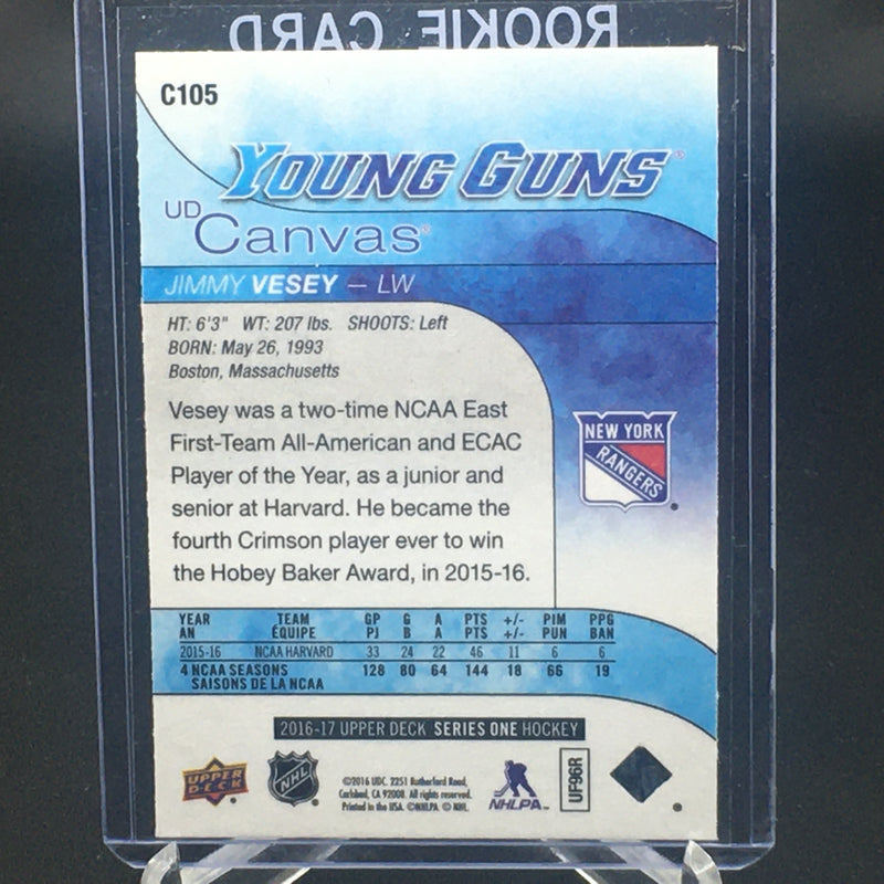 2016 UPPER DECK SERIES ONE - UD CANVAS - YOUNG GUNS - J. VESEY -