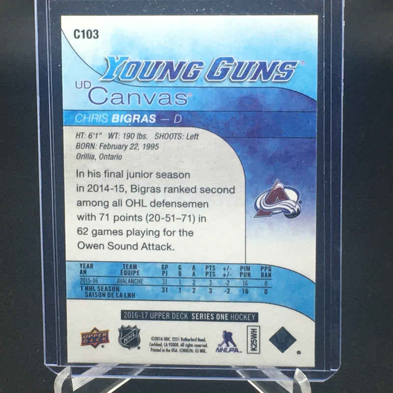 2016 UPPER DECK SERIES ONE - UD CANVAS - YOUNG GUNS - C. BIGRAS -