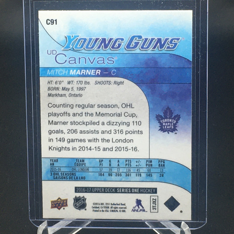 2016 UPPER DECK SERIES ONE - UD CANVAS - YOUNG GUNS - M. MARNER -