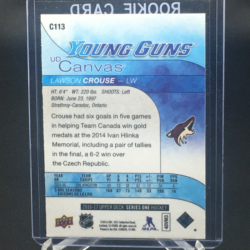 2016 UPPER DECK SERIES ONE - UD CANVAS - YOUNG GUNS - L. CROUSE -
