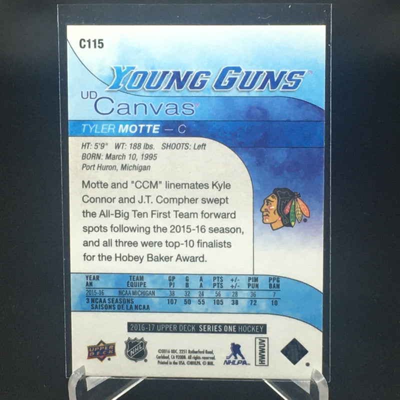 2016 UPPER DECK SERIES ONE - UD CANVAS - YOUNG GUNS - T. MOTTE -