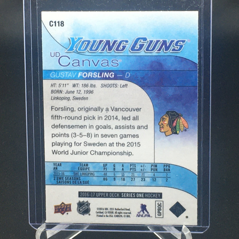 2016 UPPER DECK SERIES ONE - UD CANVAS - YOUNG GUNS - G. FORSLING -