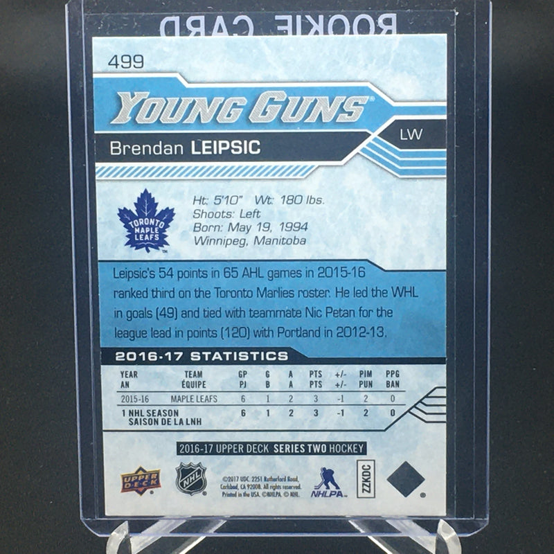 2016 UPPER DECK SERIES TWO - YOUNG GUNS - B. LEIPSIC -