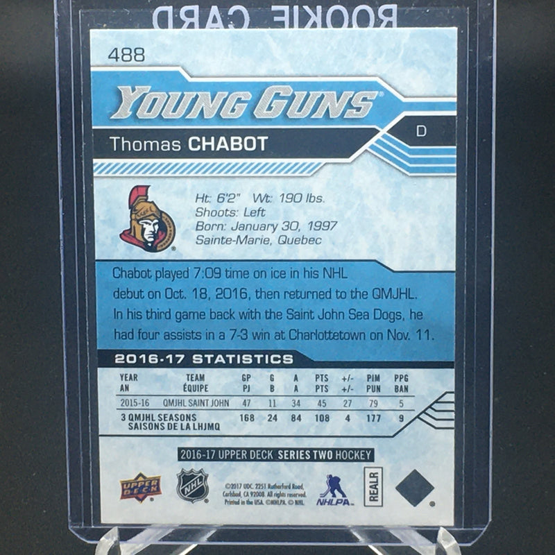 2016 UPPER DECK SERIES TWO - YOUNG GUNS - T. CHABOT -
