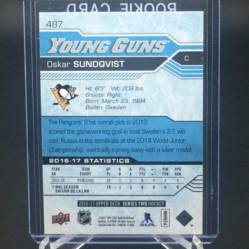 2016 UPPER DECK SERIES TWO - YOUNG GUNS - O. SUNDQVIST -