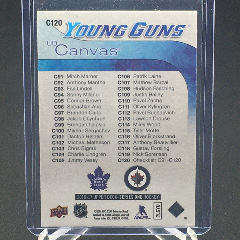 2016 UPPER DECK SERIES ONE - YOUNG GUNS CANVAS CHECKLIST - M. MARNER/ P. LAINE -
