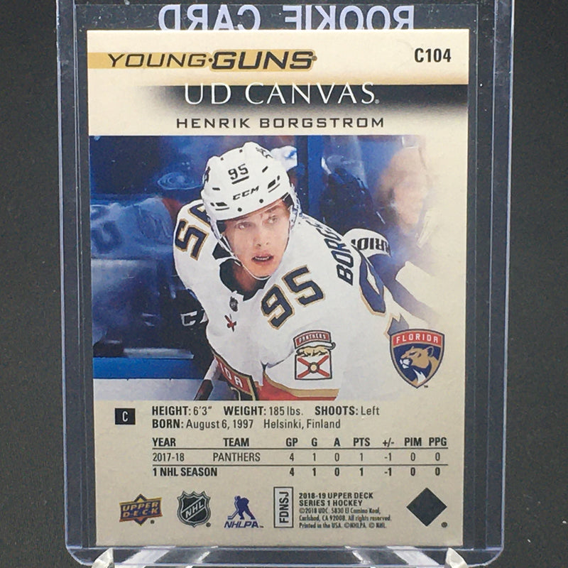2018 UPPER DECK SERIES ONE - UD CANVAS - YOUNG GUNS - H. BORGSTROM -
