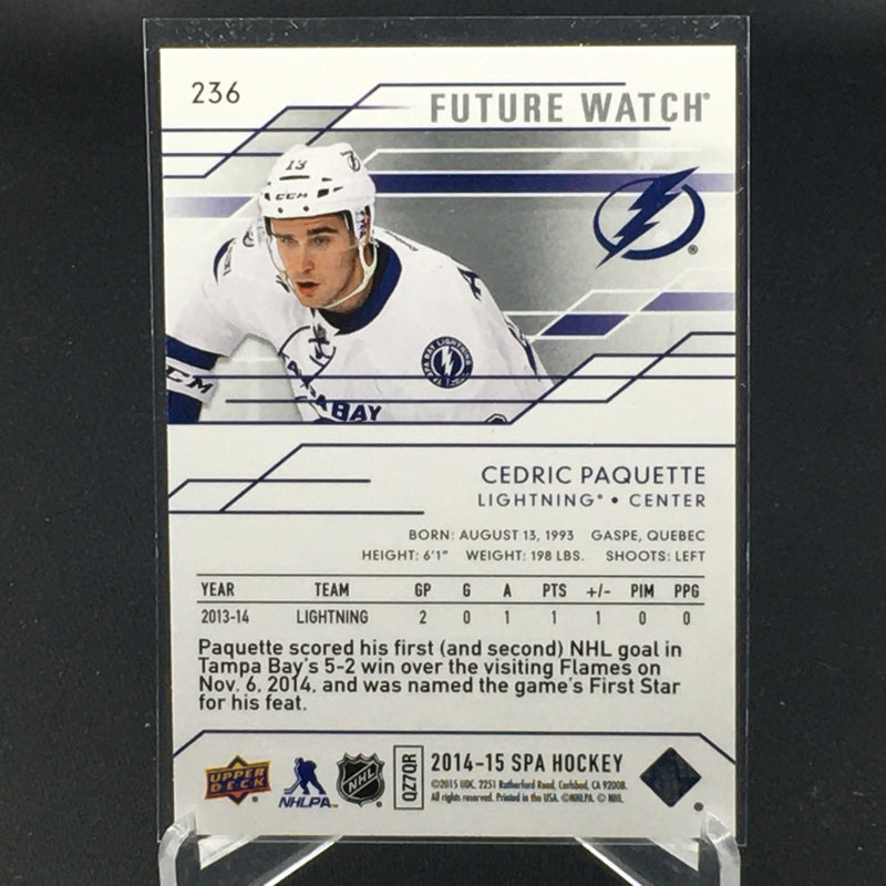 2014 UPPER DECK SP AUTHENTIC - FUTURE WATCH - C. PAQUETTE - #236 - #'D/999 - RC