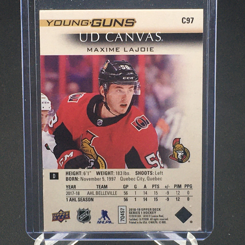2018 UPPER DECK SERIES ONE - UD CANVAS - YOUNG GUNS - M. LAJOIE -