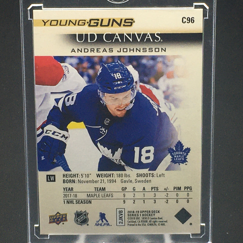 2018 UPPER DECK SERIES ONE - UD CANVAS - YOUNG GUNS - A. JOHNSSON -