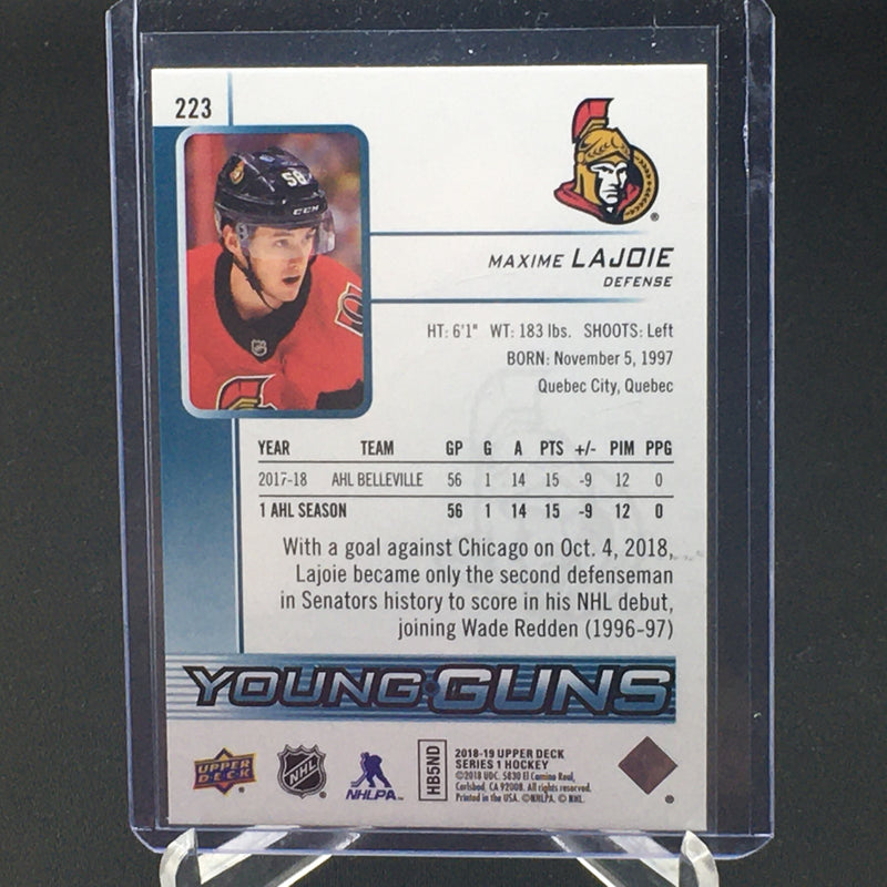 2018 UPPER DECK SERIES ONE - YOUNG GUNS - M. LAJOIE -