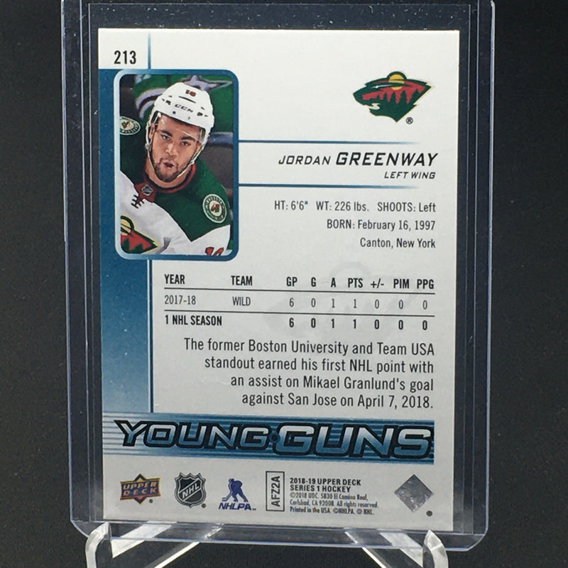 2018 UPPER DECK SERIES ONE - YOUNG GUNS - J. GREENWAY -