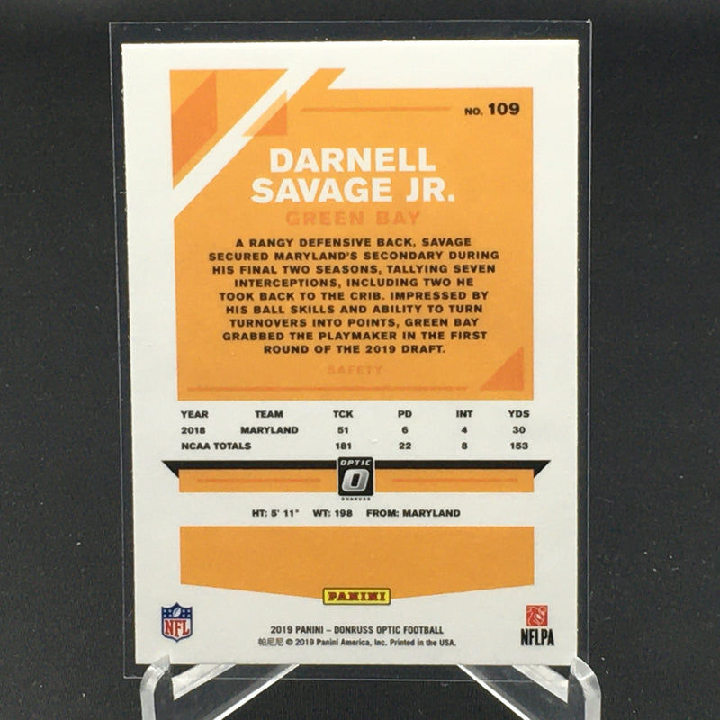 2019 PANINI DONRUSS OPTIC -  D. SAVAGE JR. -