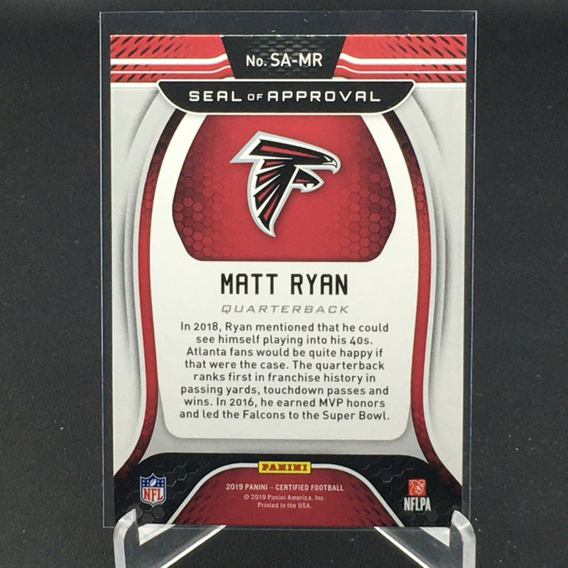 2019 PANINI CERTIFIED - SEAL OF APPROVAL - M. RYAN -