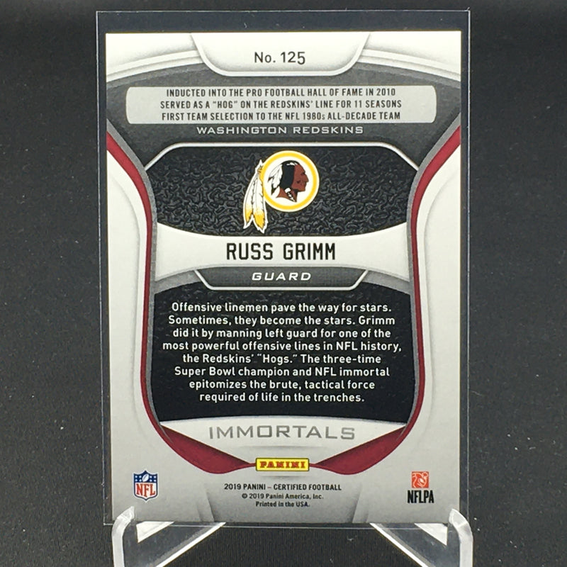 2019 PANINI CERTIFIED - IMMORTALS - RED MIRROR - R. GRIMM -