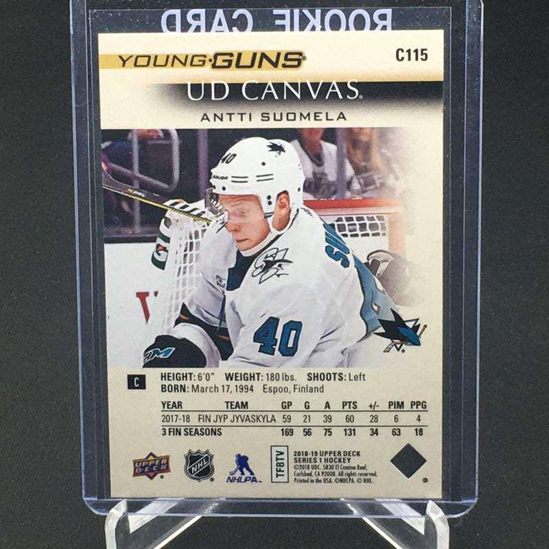 2018 UPPER DECK SERIES ONE - UD CANVAS - YOUNG GUNS - A. SUDMELA -