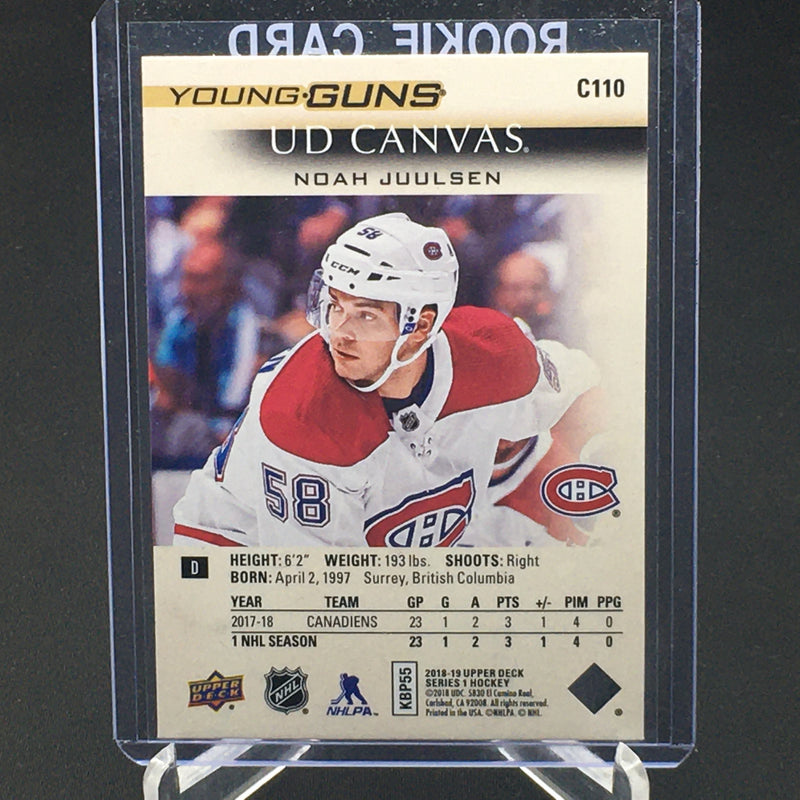 2018 UPPER DECK SERIES ONE - UD CANVAS - YOUNG GUNS - N. JUULSEN -