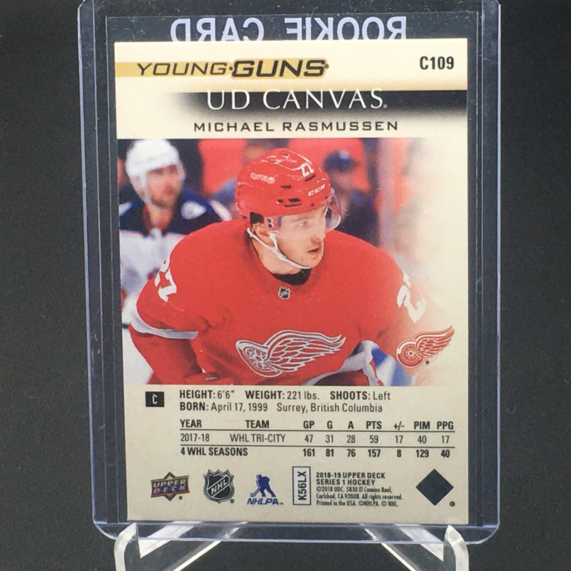 2018 UPPER DECK SERIES ONE - UD CANVAS - YOUNG GUNS - M. RASMUSSEN -