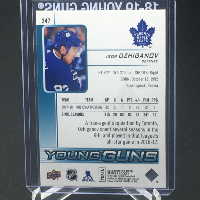 2018 UPPER DECK SERIES ONE - YOUNG GUNS - I. OZHIGANDV -