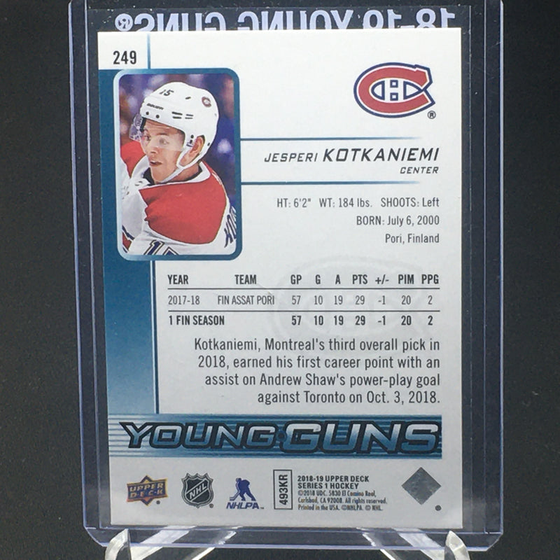 2018 UPPER DECK SERIES ONE - YOUNG GUNS - J. KOTKANIEMI -