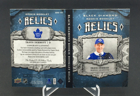 2018 UPPER DECK BLACK DIAMOND - ROOKIE BOOKLET RELICS - T. DERMOTT - #RBR-TD - #'D/199 - DUAL RELIC - RC