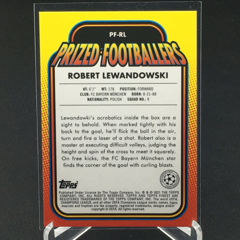 2021 TOPPS FINEST UEFA - PRIZED FOOTBALLERS - R. LEWANDOWSKI -