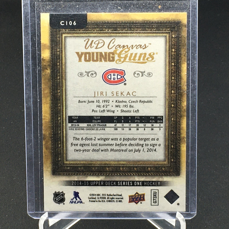 2014 UPPER DECK SERIES ONE - YOUNG GUNS CANVAS - J. SEKAC -