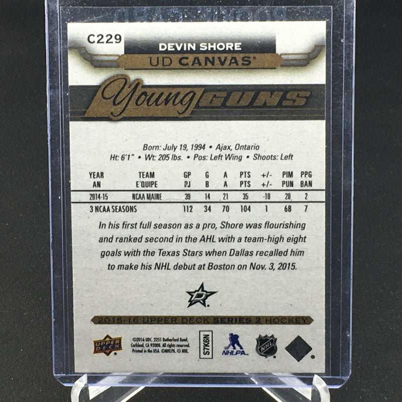 2015 UPPER DECK SERIES TWO - UD CANVAS - YOUNG GUNS - D. SHORE -
