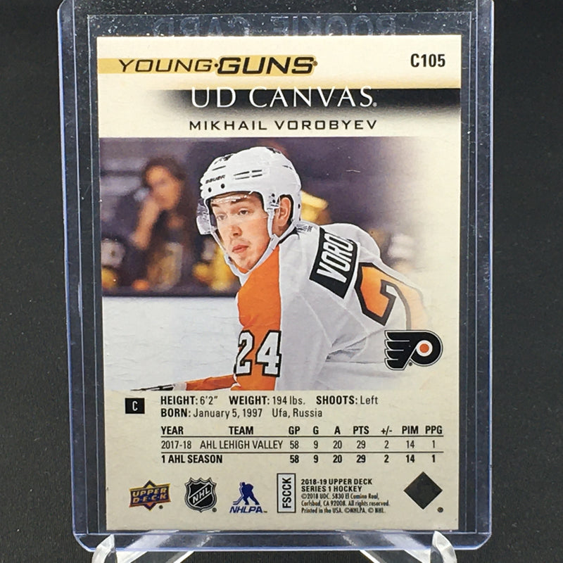 2018 UPPER DECK SERIES ONE - UD CANVAS - YOUNG GUNS - M. VOROBYEV -