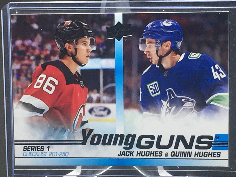 2019 UPPER DECK SERIES ONE - YOUNG GUNS - Q. HUGHES/ J. HUGHES -